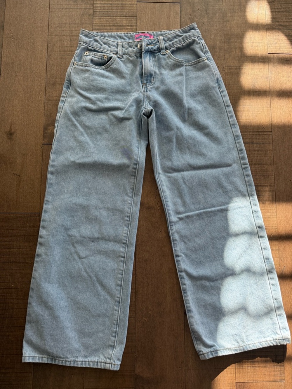 Edikted Light Blue Denim Jeans XS low rise wide leg